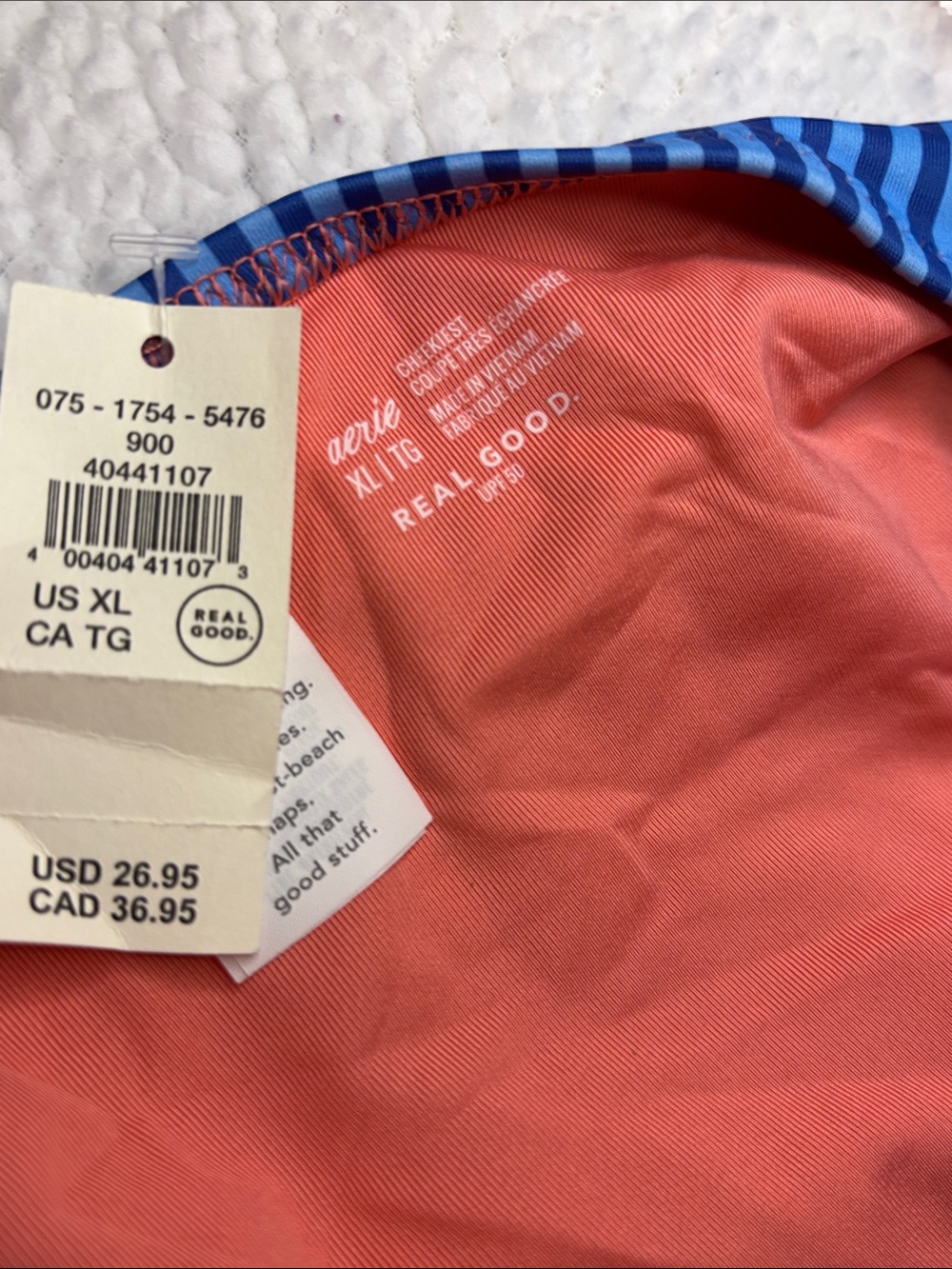 Aerie 3-pc Bikini Set, Multi-stripe Bandeau Ring Top/ 2 bottoms - Picture 12 of 14
